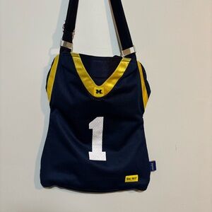 Unique Michigan Wolverines Big 10 College Football Jersey Fanatic Handbag Purse